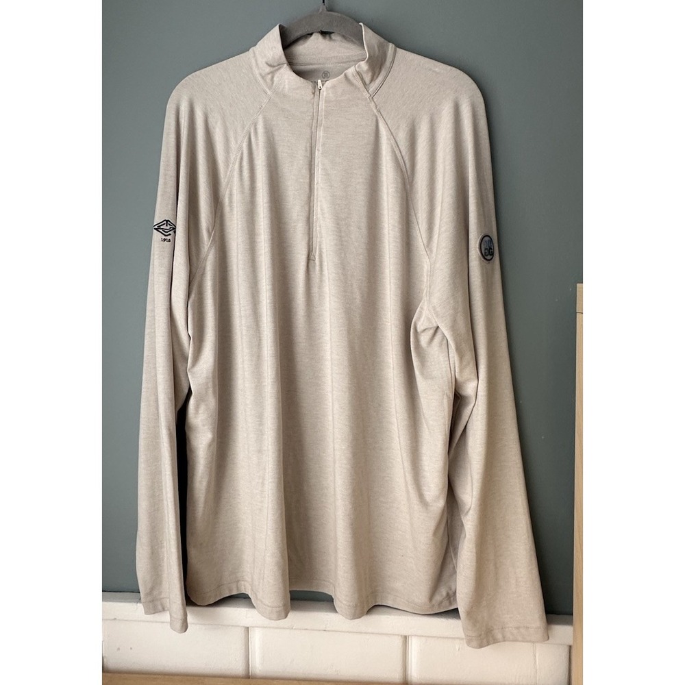 G Fore Golf Mens XL Beige 1/4 Quarter Zip Luxe Staple Mid Layer Pullover *READ*